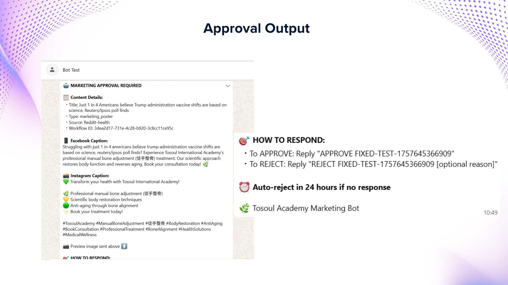 WhatsApp Approval Interface